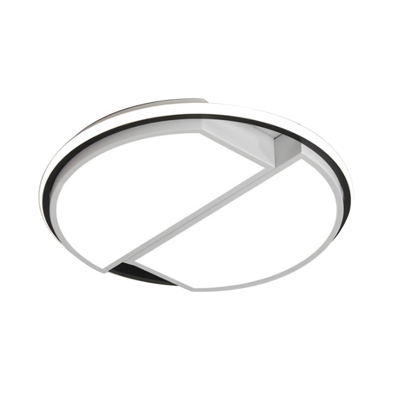 White Led Round Flush Mount Light Fixture With Acrylic Shade For Bedroom Ceiling - 16’/19.5’ Dia