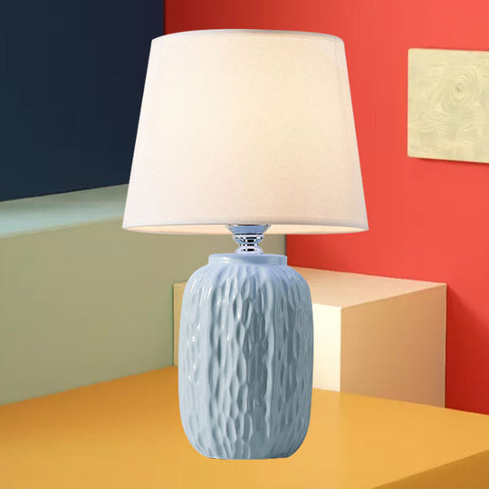 Modern Hammered Ceramic Night Lamp In Pink/Blue/Yellow With Tapered Lampshade
Note: Its Important