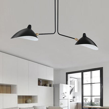 Modern Metal Duckbill Hanging Lamp Black Chandelier With 2/3/5 Lights For Living Room