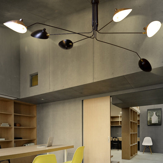 Modern Metal Duckbill Hanging Lamp Black Chandelier With 2/3/5 Lights For Living Room