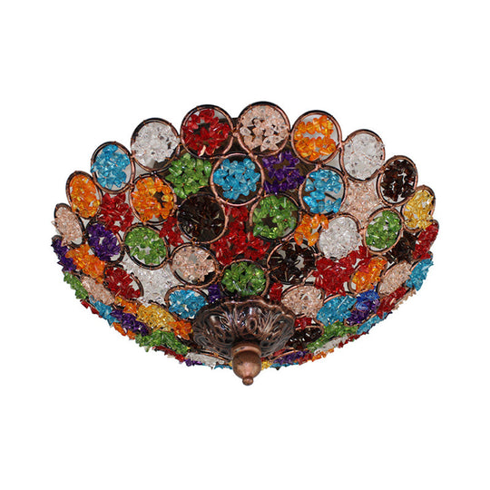 12’/19.5’ Flush Mount Metallic Ceiling Light With Acrylic Design - Brass Finish For Living Room