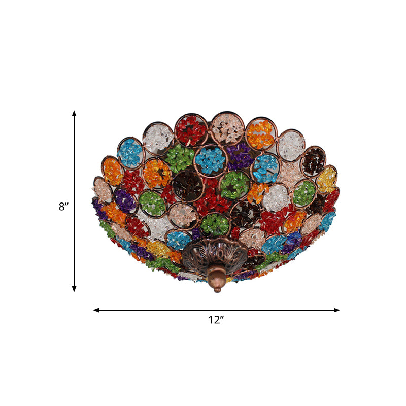 12’/19.5’ Flush Mount Metallic Ceiling Light With Acrylic Design - Brass Finish For Living Room