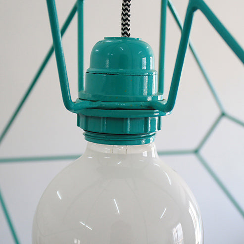 1-Light Metal Suspension Pendant With Abstract Red/Yellow/Black Shade - Sleek And Simple Ceiling