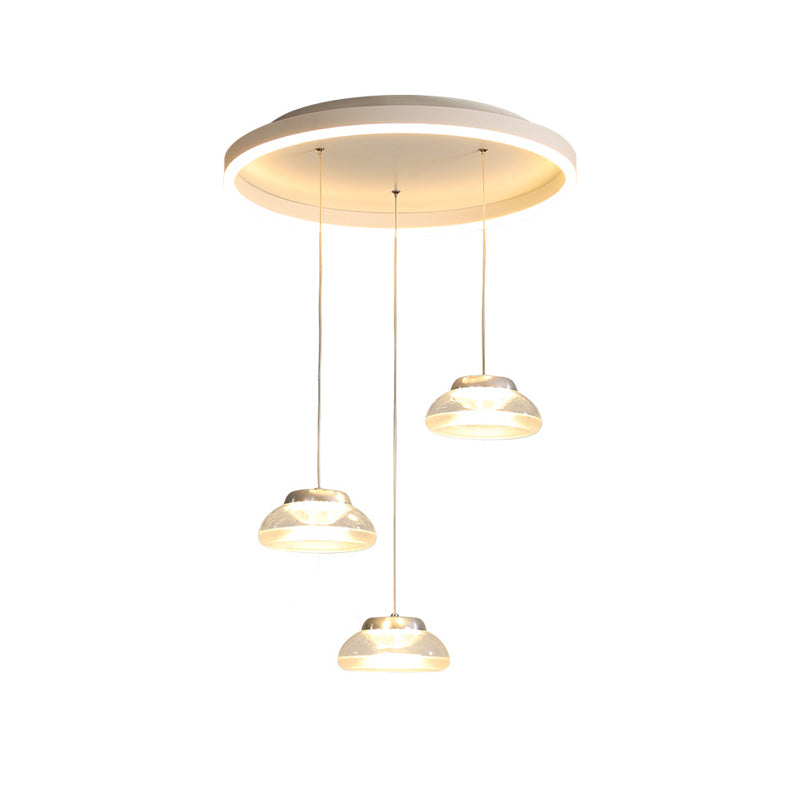 Modern Acrylic Jar Shaped Multi Ceiling Light With 3 White Led Heads