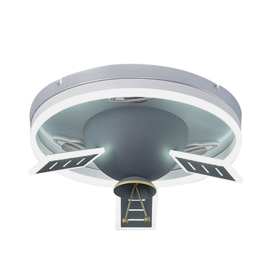 Modern Nordic Satellite Flush Mounted Ceiling Light In Grey - Led Acrylic Lamp For Kids