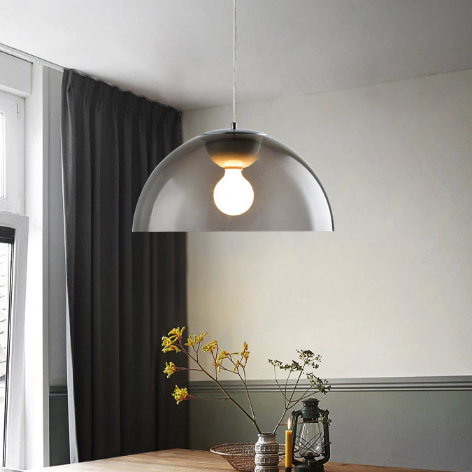 Nordic 1-Light Suspension Pendant With Acrylic Shade - Red/Black/White Dome Ceiling Light Black