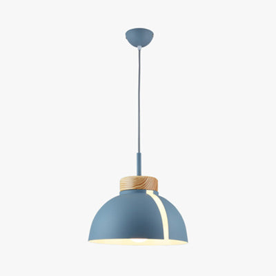 Nordic 1-Light Metal Dome Ceiling Pendant - Pink/White/Black Suspension Light Sky Blue