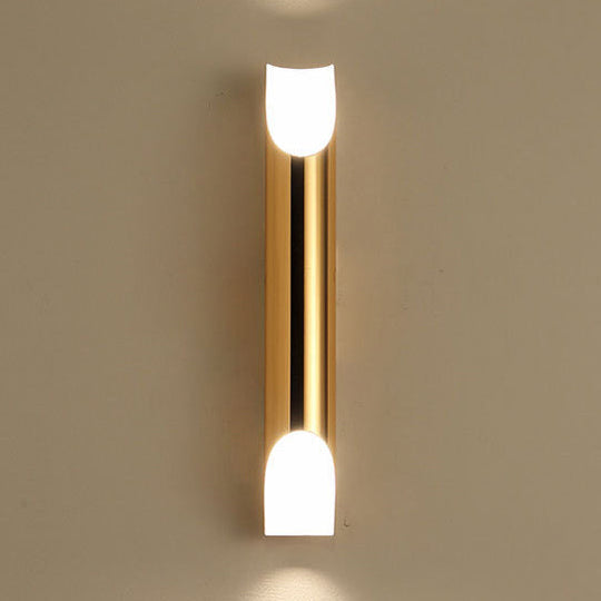 Modern Gold/Black/White Pipe Wall Light Sconce - 2/4 Lights Metal Mounted For Living Room 2 / Gold