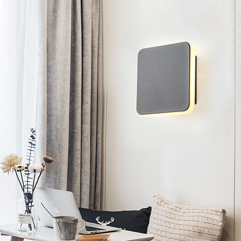 Modern Square 1-Light Study Room Wall Sconce In Black/White With Warm/White Light