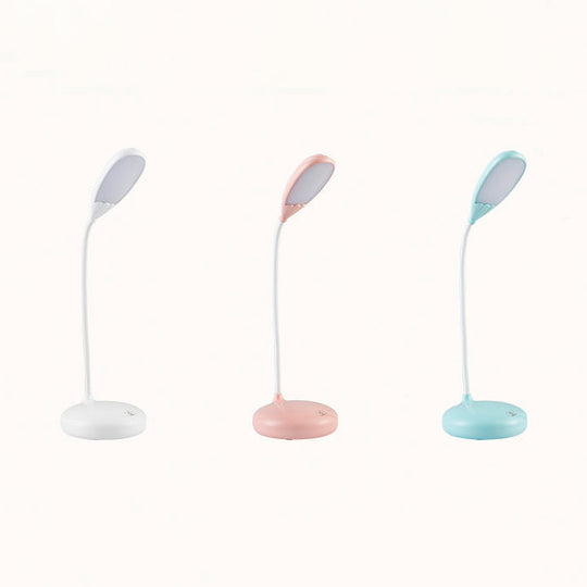 Flexible Usb Rechargeable Led Desk Lamp With Touch Control Dimming - Blue/Pink/White Ideal For