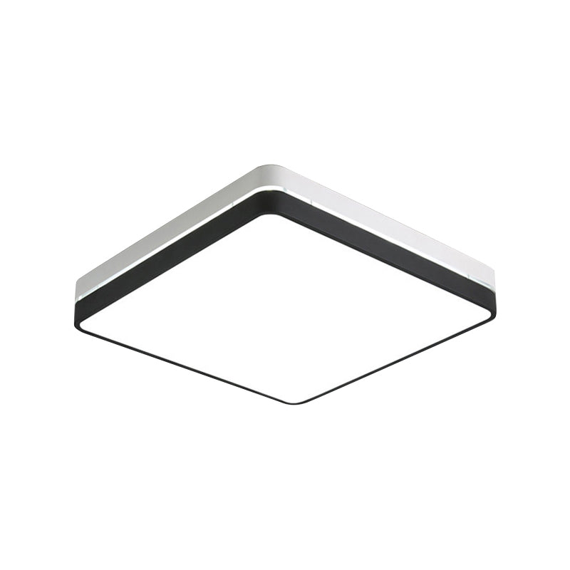 Modern Black And White Square Ceiling Light With Led Flush Lighting For The Bedroom