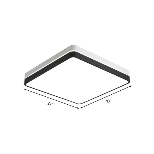 Modern Black And White Square Ceiling Light With Led Flush Lighting For The Bedroom