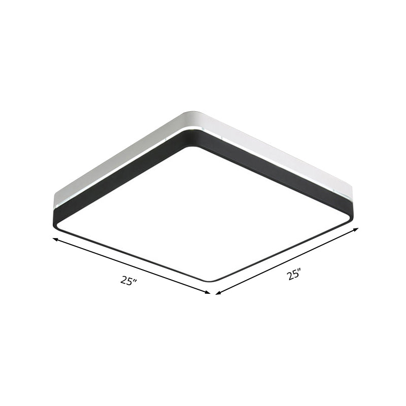 Modern Black And White Square Ceiling Light With Led Flush Lighting For The Bedroom