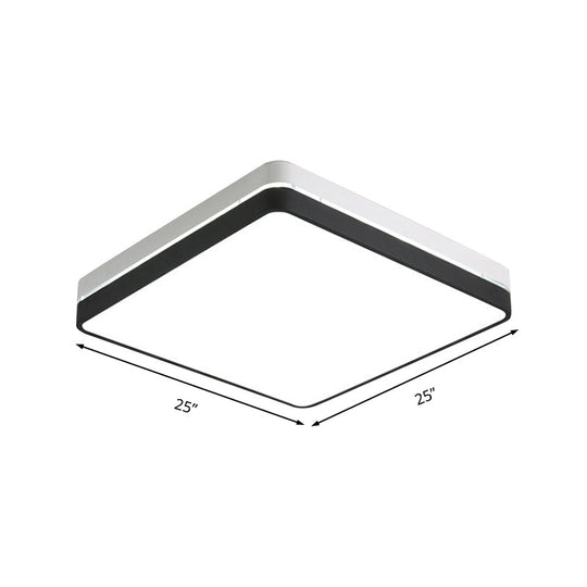Modern Black And White Square Ceiling Light With Led Flush Lighting For The Bedroom