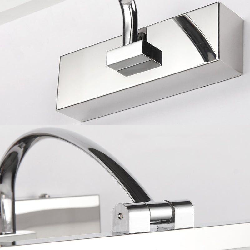 Contemporary Led Vanity Light Slim Acrylic Design Chrome Finish Wall Mounted Bathroom Lamp (16/19.5