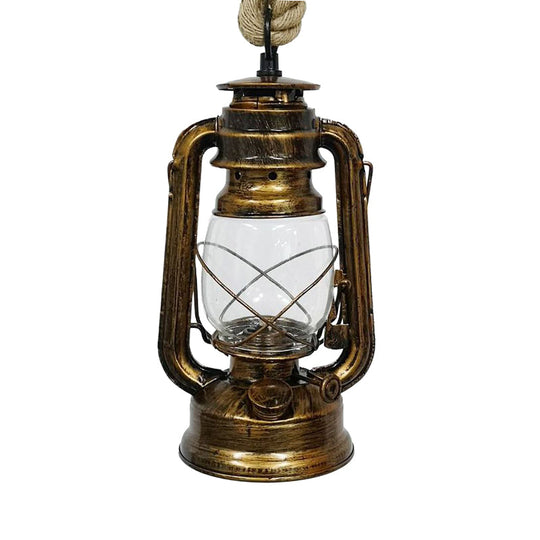 Industrial Clear Glass Pendant Ceiling Light For Coffee Shop - Black/Bronze/Antique Brass Finish