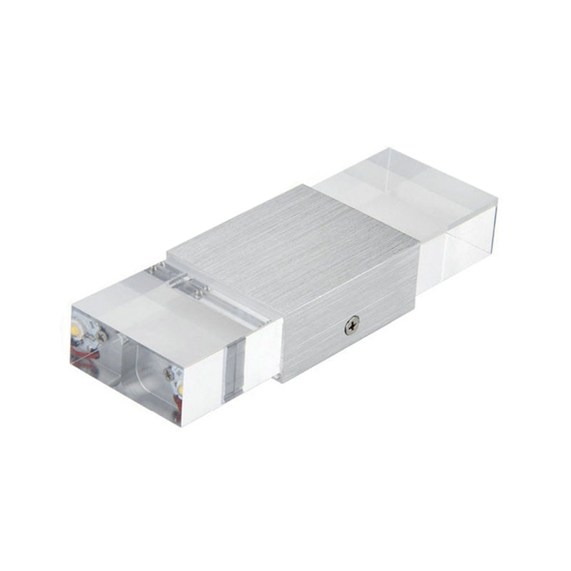 Modern Rectangular Acrylic Led Wall Sconce In Silver - Warm/White Light