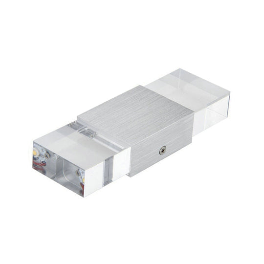 Modern Rectangular Acrylic Led Wall Sconce In Silver - Warm/White Light