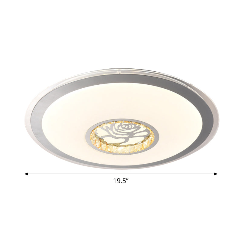 Contemporary White Crystal Led Ceiling Light For Sleeping Room With Stunning Heart/Moon/Star Designs