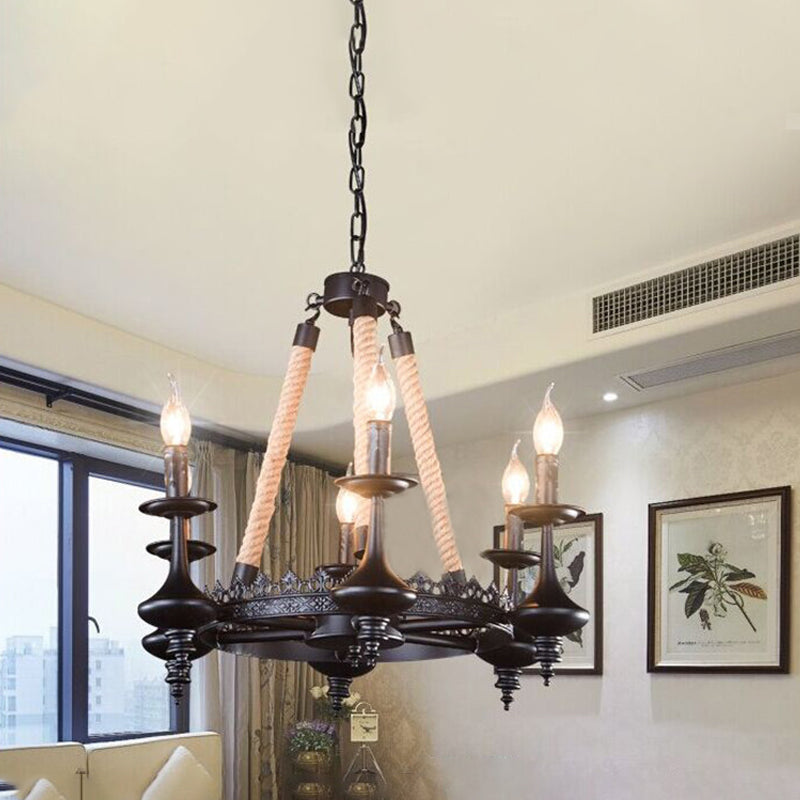 Vintage Industrial Pendant Light With Exposed Bulbs - 3/6 Heads Metal Ceiling Fixture For Living