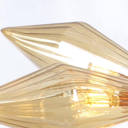 Sputnik Clear/Amber Glass Chandelier - 9/12/15 Bulbs Brass/Copper Finish Living Room Lighting