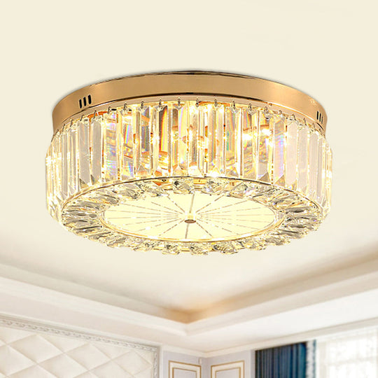 16’/19.5’ Wide Led Flushmount Modern Clear Prismatic Crystal Ceiling Light In Gold / 19.5’