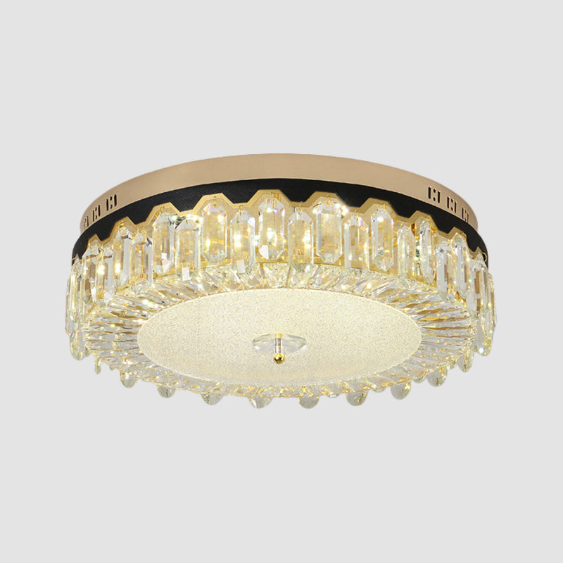 Modern Clear Crystal Flush - Mount Ceiling Lamp For Bedroom Led Light Fixture