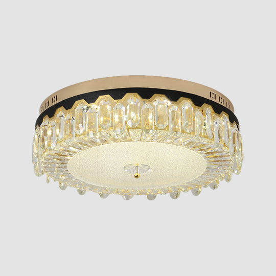 Modern Clear Crystal Flush - Mount Ceiling Lamp For Bedroom Led Light Fixture