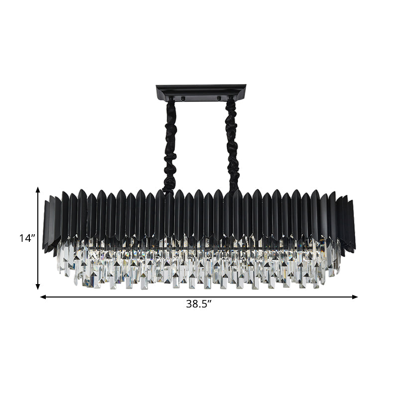 Crystal 6/8- Ceiling Suspension Chandelier Lamp Light In Black Pendant Lighting
