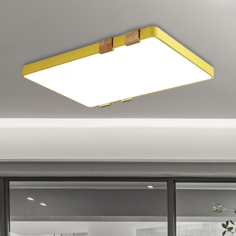 Modern Nordic Acrylic Flush Mount Ceiling Light Fixture - 1-Light Rectangular Lamp In