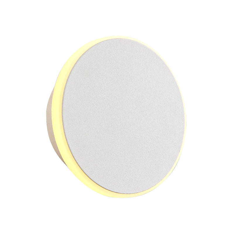 Modern Black/White Led Disc Sconce: Single Acrylic Wall Light In Warm/White