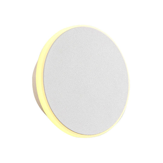 Modern Black/White Led Disc Sconce: Single Acrylic Wall Light In Warm/White