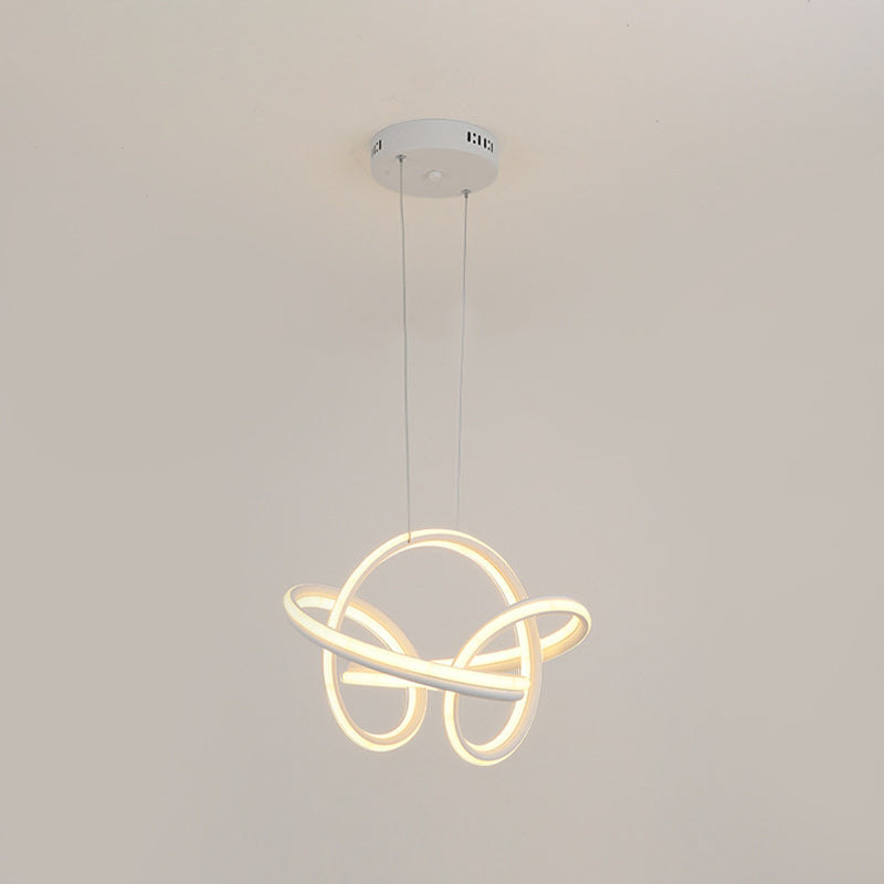 Modern Cycle Acrylic Led Chandelier Light Fixture In White/Coffee Perfect For Over Table