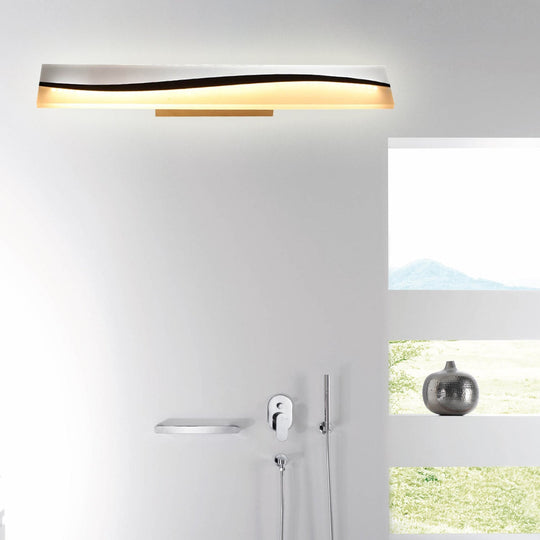 Rectangular Led Vanity Mirror Lamp 16/19.5/23 Wide Water And Fog Resistant In Warm/White