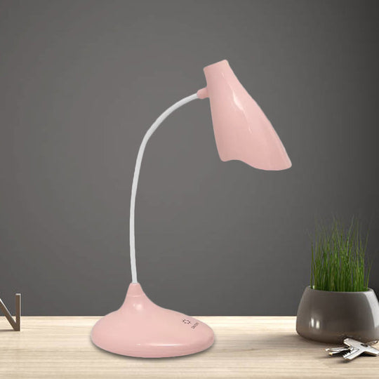 Nordic Bell-Shaped Led Desk Lamp: Touch-Sensitive With Usb Charging Port Blue/Green/Pink/White