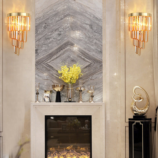 Sleek Spiral Wall Mount Light Metal Lamp With Crystal Accents Ideal For Living Room Décor Amber