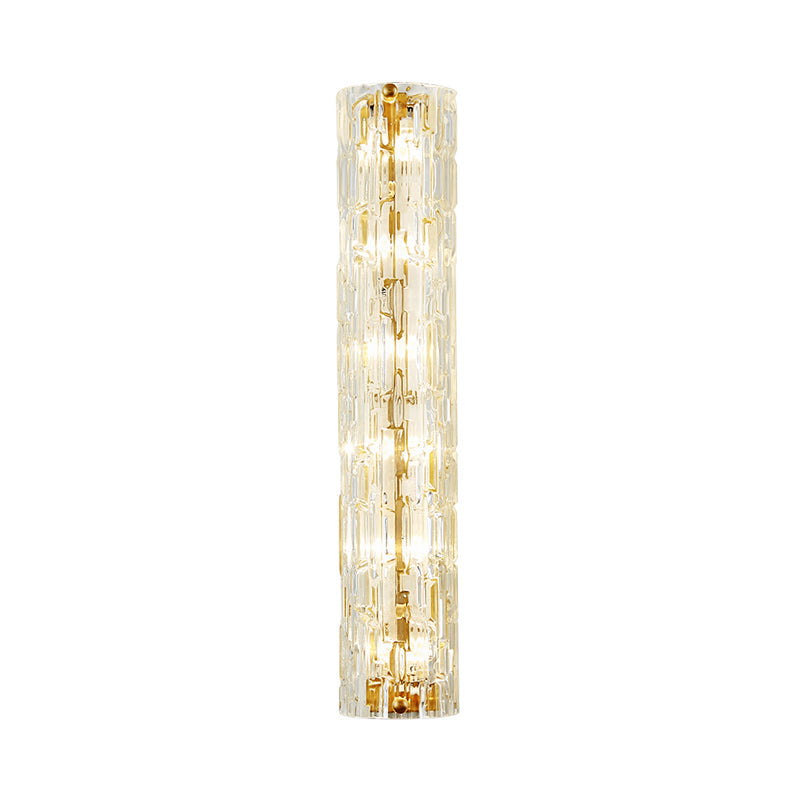 Modern Crystal And Metal Wall Lamp In Gold For Living Room