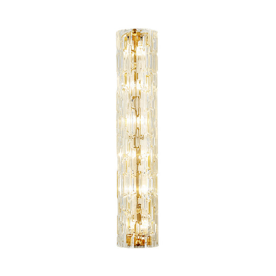 Modern Crystal And Metal Wall Lamp In Gold For Living Room