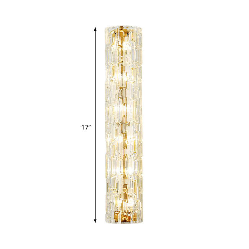 Modern Crystal And Metal Wall Lamp In Gold For Living Room