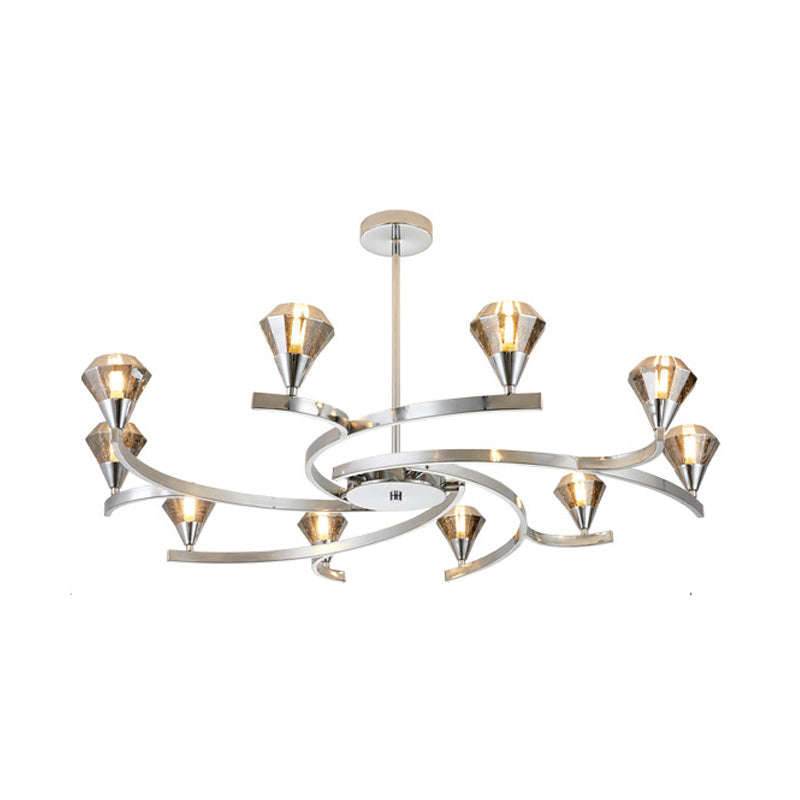 Sputnik Design Diamond Crystal Chandelier Light - Modern Ceiling Lamp Fixture With 6/8/10 Lights In