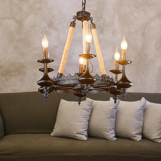 Vintage Industrial Pendant Light With Exposed Bulbs - 3/6 Heads Metal Ceiling Fixture For Living