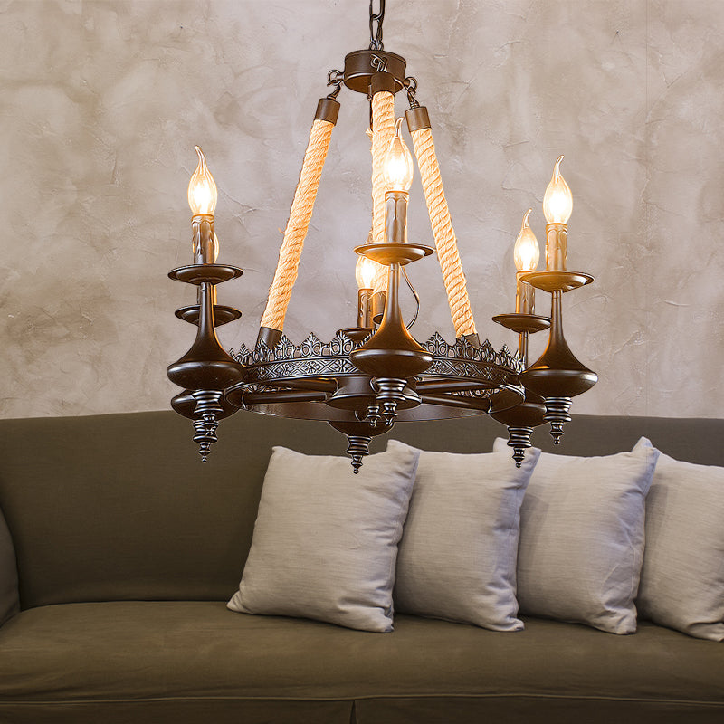 Vintage Industrial Pendant Light With Exposed Bulbs - 3/6 Heads Metal Ceiling Fixture For Living