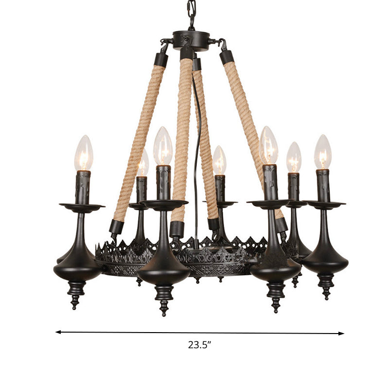 Vintage Industrial Pendant Light With Exposed Bulbs - 3/6 Heads Metal Ceiling Fixture For Living