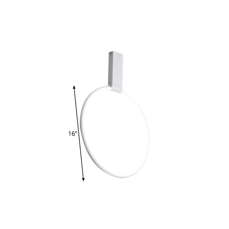 16’/23.5’ Wide Ring Led Flush Mount Ceiling Lamp In Modern Metallic Black/White/Gold Finishes