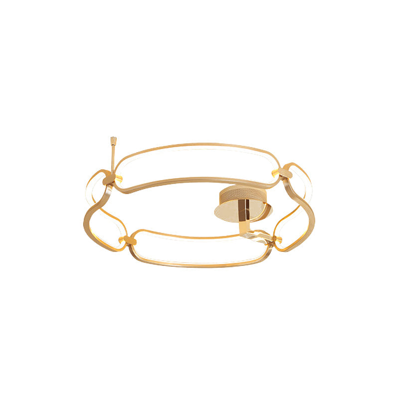 Contemporary Led Gold Flush Ceiling Light: 18/23.5/31.5 Wide Acrylic Fixture In Warm/White/Natural