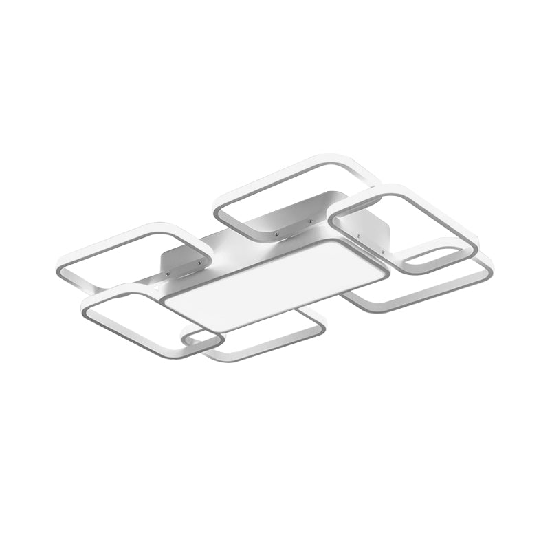 Modern Led Acrylic Ceiling Light - Square And Block Design 18/21.5/25.5 Wide Flush Mount