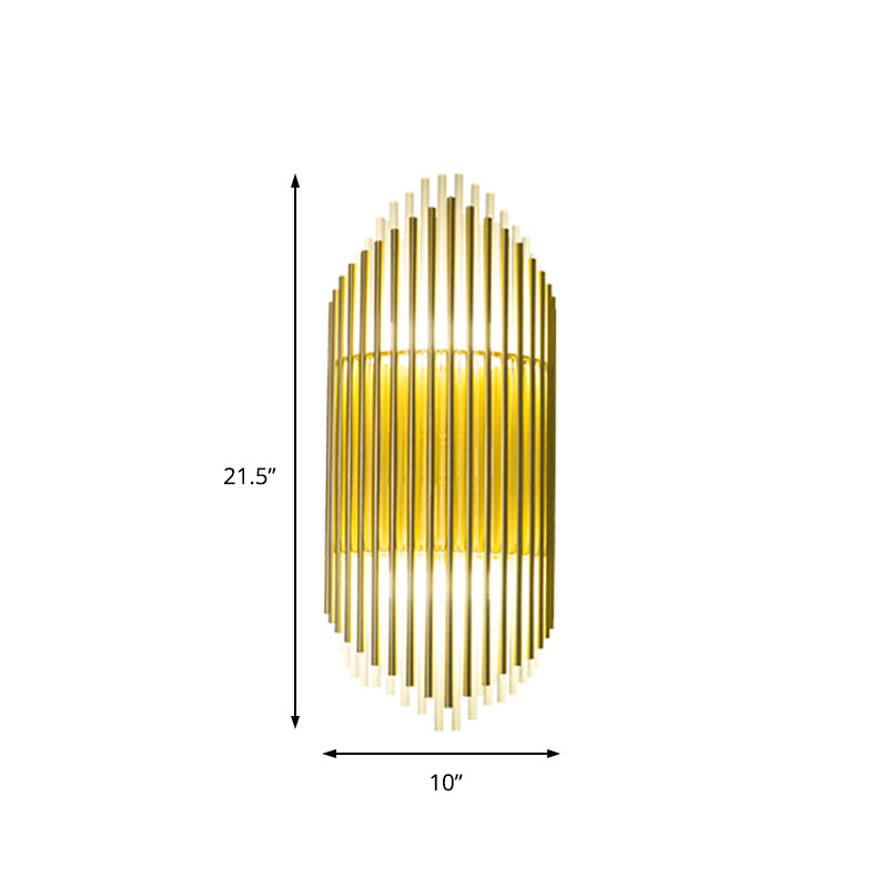 Modern Style Crystal And Brass Wall Mounted Lamp - 2 Lights Pipe Lighting For Bedroom