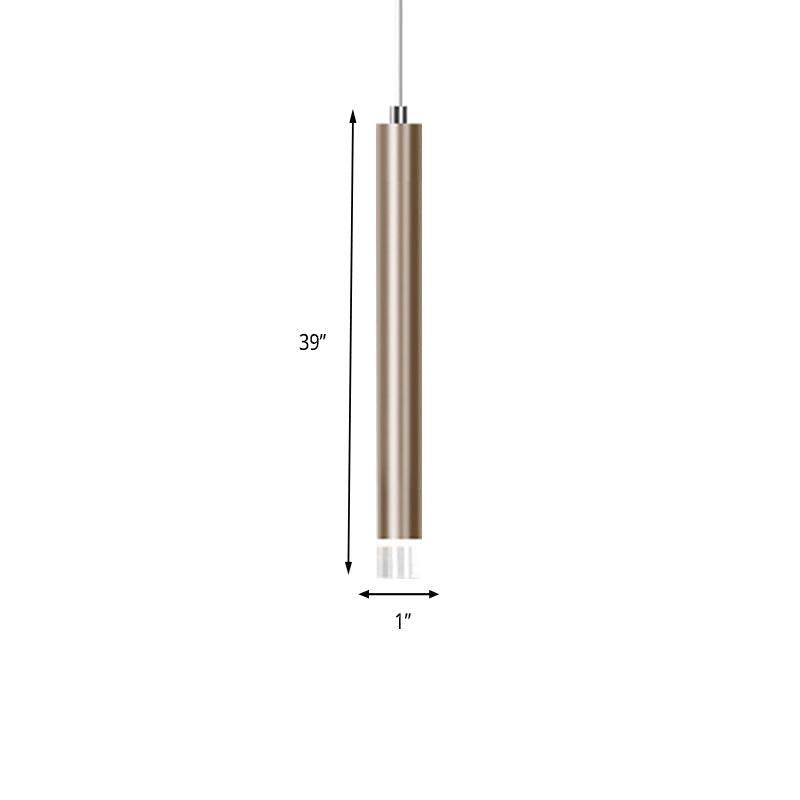 Lyla - Modern 12/19.5/23.5 H Slim Hanging Pendant Light Metal Black/Gold Led In Warm/White