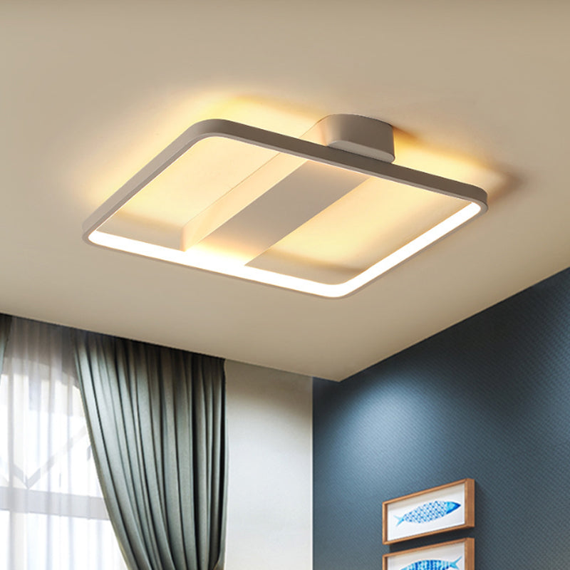 Rectangular Led Flush Light: Modern Acrylic Ceiling Fixture (18’/21.5’/25.5’) With Warm/White