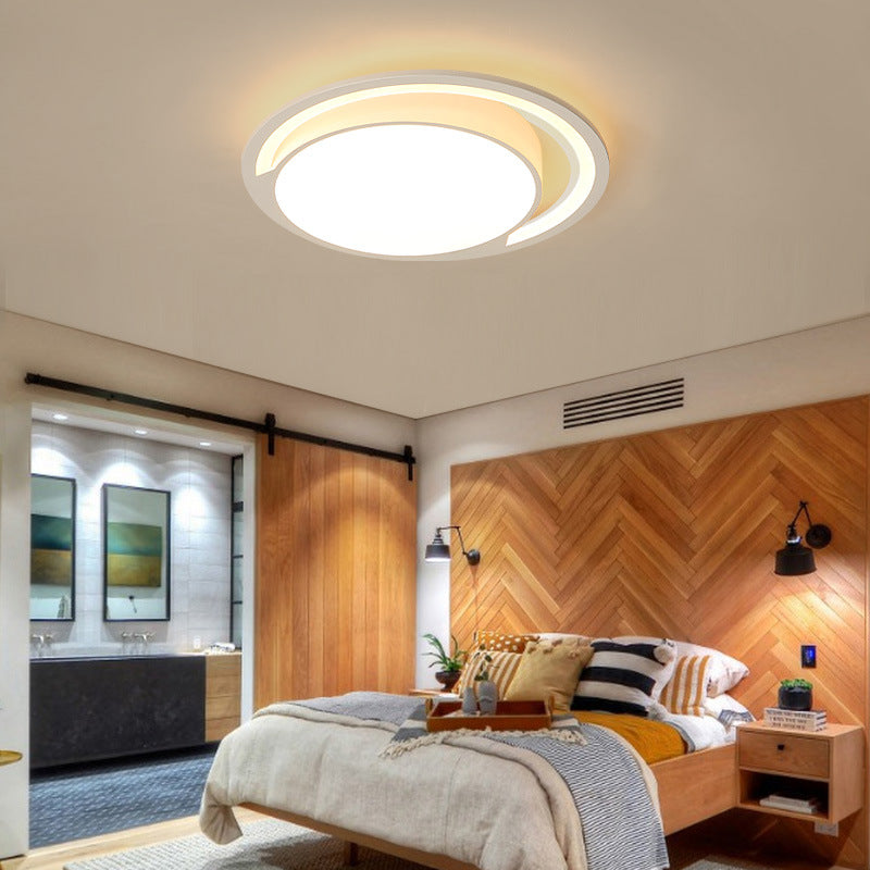 Nordic White Acrylic Round Flush Mount Ceiling Light Led For Bedroom Warm/White 16/19.5/23.5 Dia. /